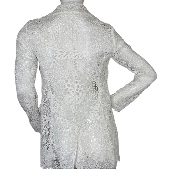 Elie Tahari vibrant pure white Blazer jacket formal bride Sleek Design - Picture 16 of 17